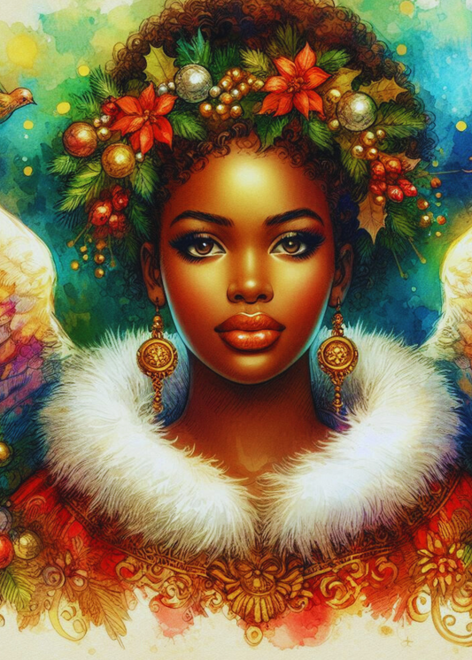 Afro Christmas Angel, E-Greetings Card