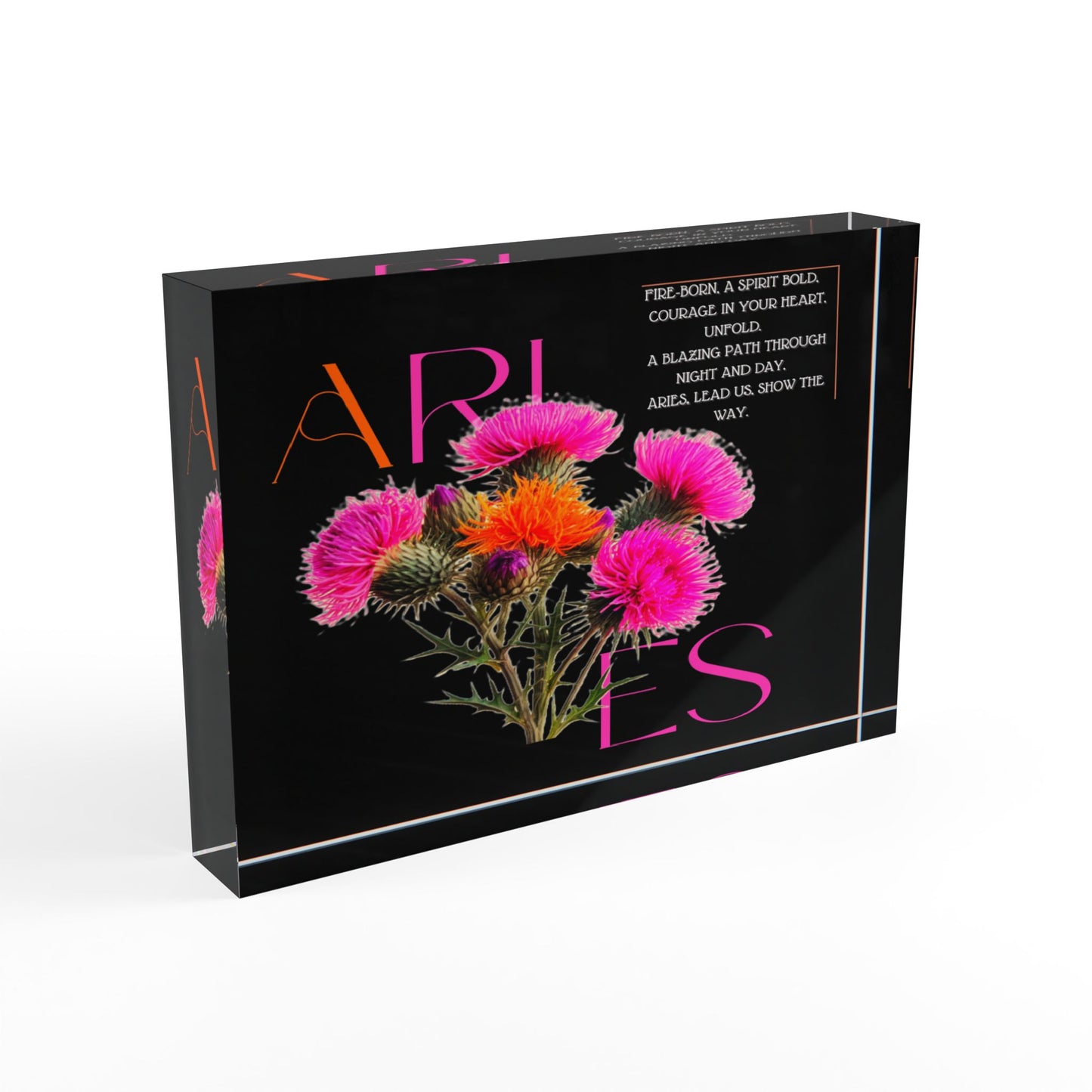 Aries Thistle, Photo Block (Black)