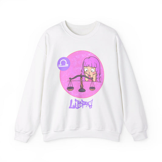 Libra Chibi Girl & Scales, Unisex Heavy Blend™ Crewneck Sweatshirt