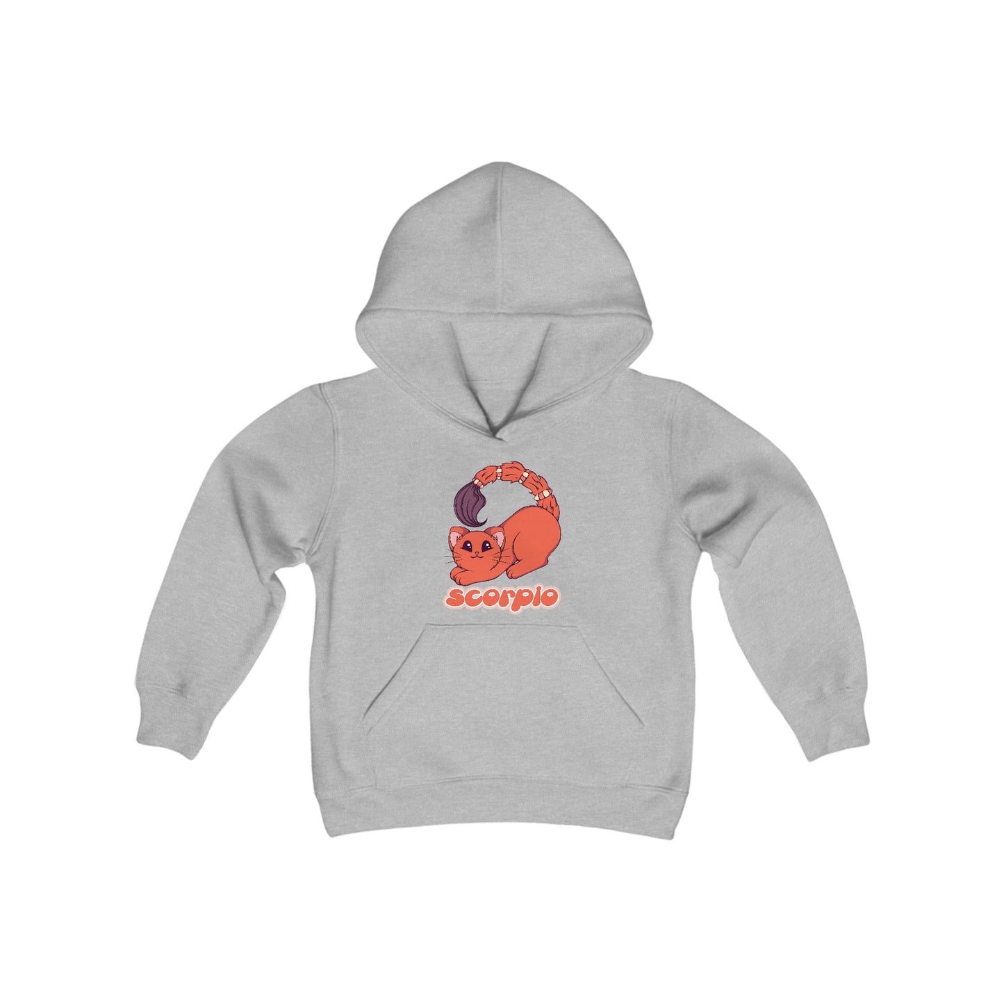 Scorpio Anime Cat,Youth Heavy Blend Hooded Sweatshirt