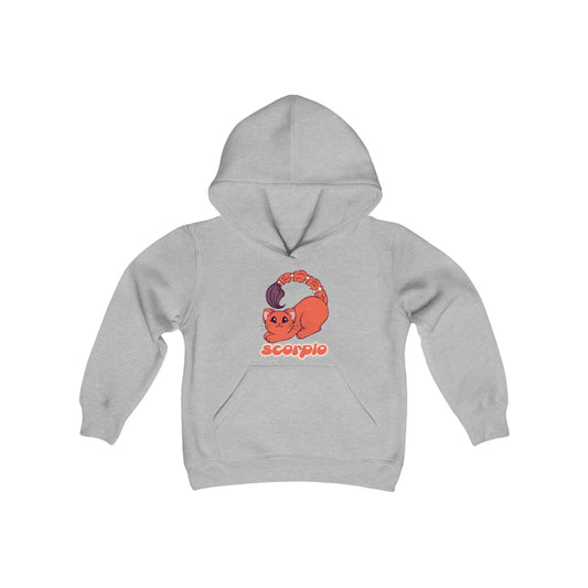 Scorpio Anime Cat,Youth Heavy Blend Hooded Sweatshirt