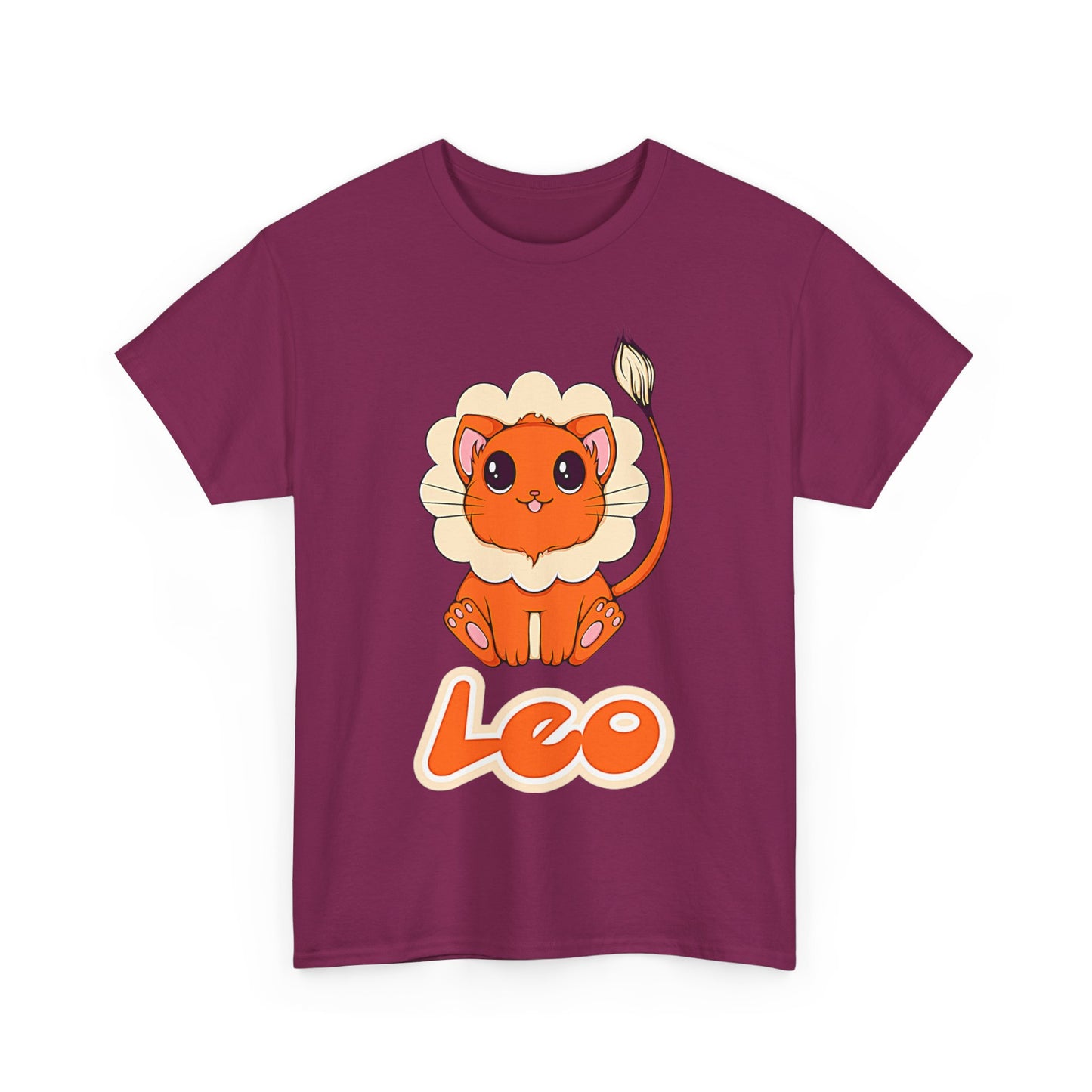 Leo Anime Cat, Unisex Heavy Cotton Tee