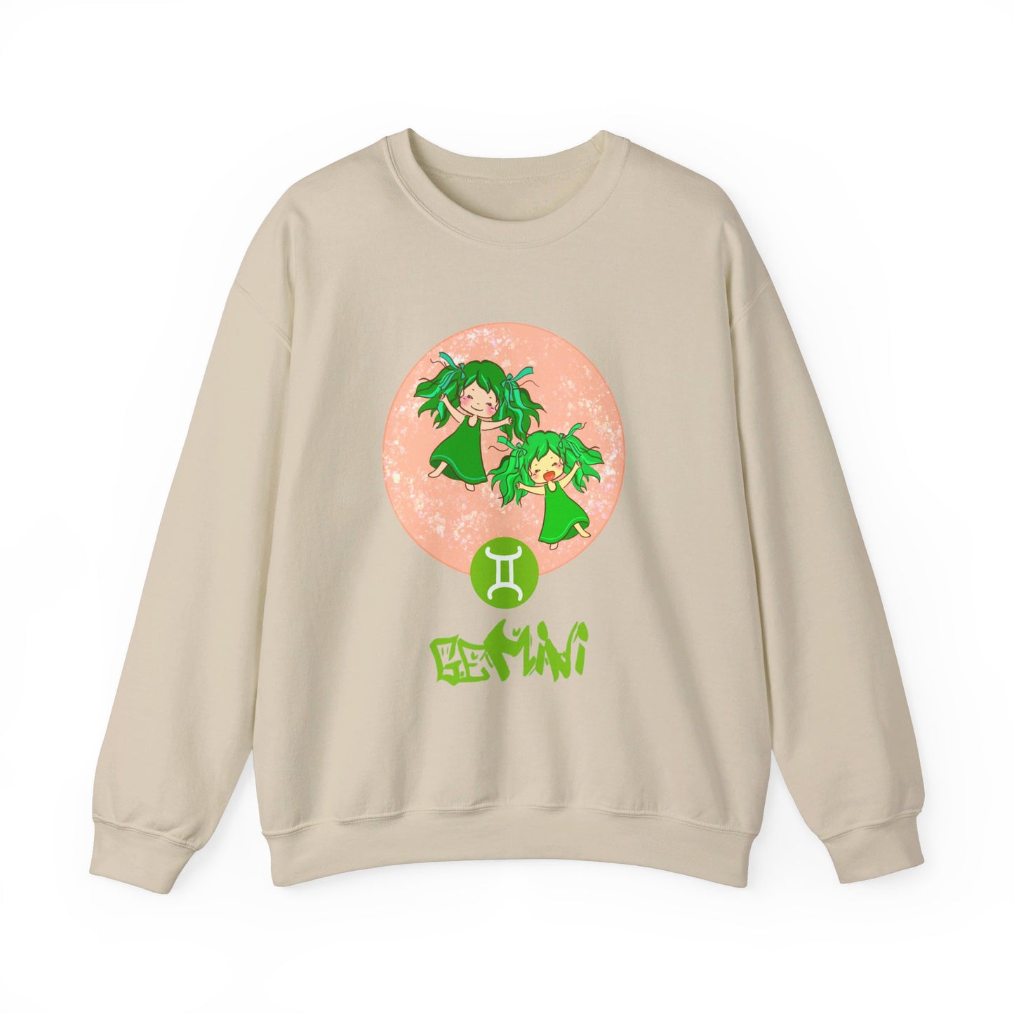 Gemini Chibi Twin Girls, Unisex Heavy Blend™ Crewneck Sweatshirt