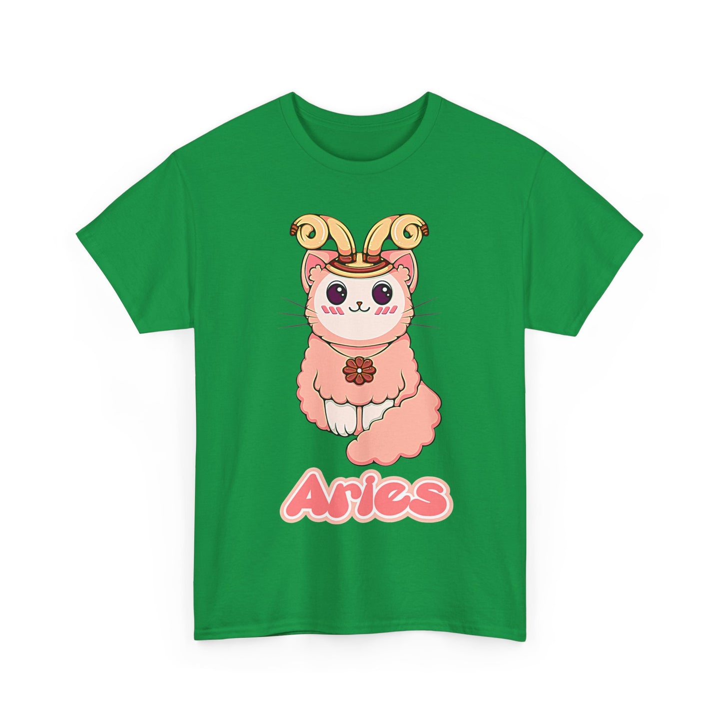 Aries Anime Cat, Unisex Heavy Cotton Tee