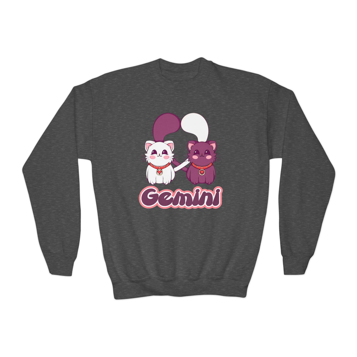 Gemini Anime Cats, Youth Crewneck Sweatshirt