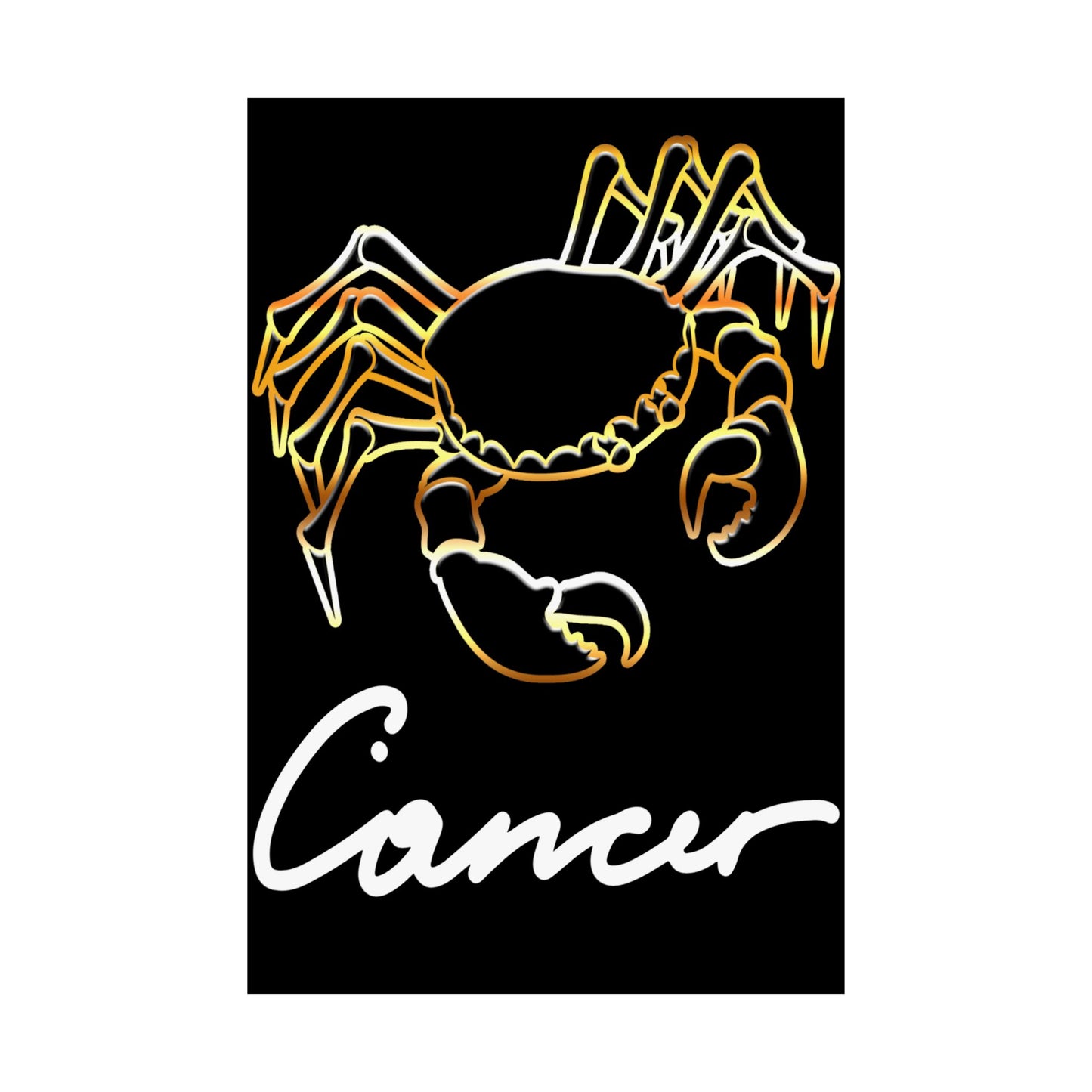 Cancer Crab, Matte Vertical Posters (Black)