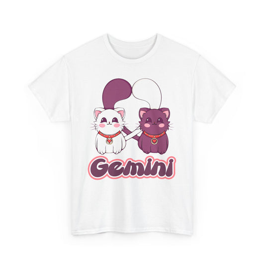 Gemini Anime Cats, Unisex Heavy Cotton Tee