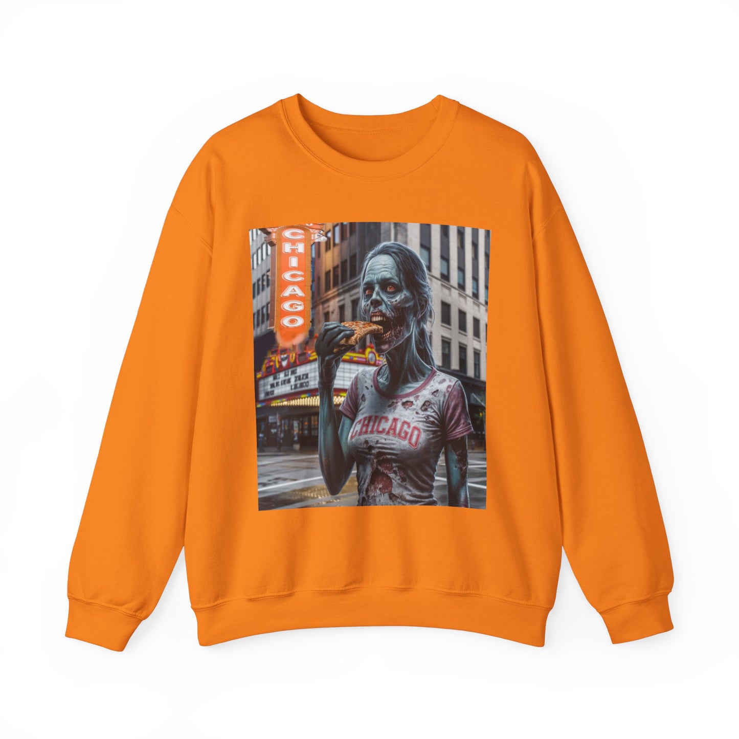 Chicago Halloween Zombie, Unisex Heavy Blend™ Crewneck Sweatshirt