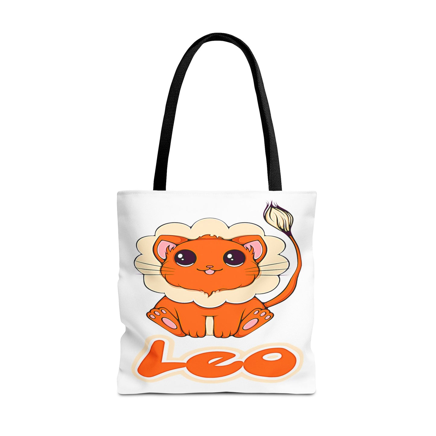 Leo Anime Cat White Tote Bag, 3 Sizes