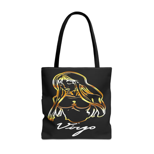 Virgo Maiden Black Tote Bag, 3 Sizes