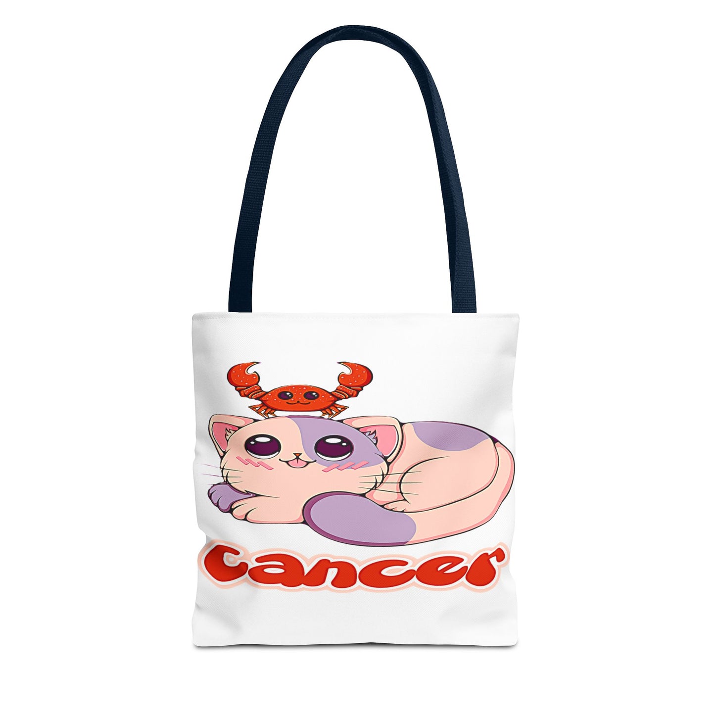 Cancer Anime Cat White Tote Bag, 3 Sizes