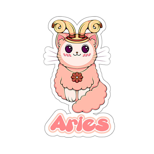 Aries Anime Cat, Kiss-Cut Stickers