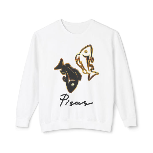 Pisces Fish, Unisex Lightweight Crewneck Sweatshirt