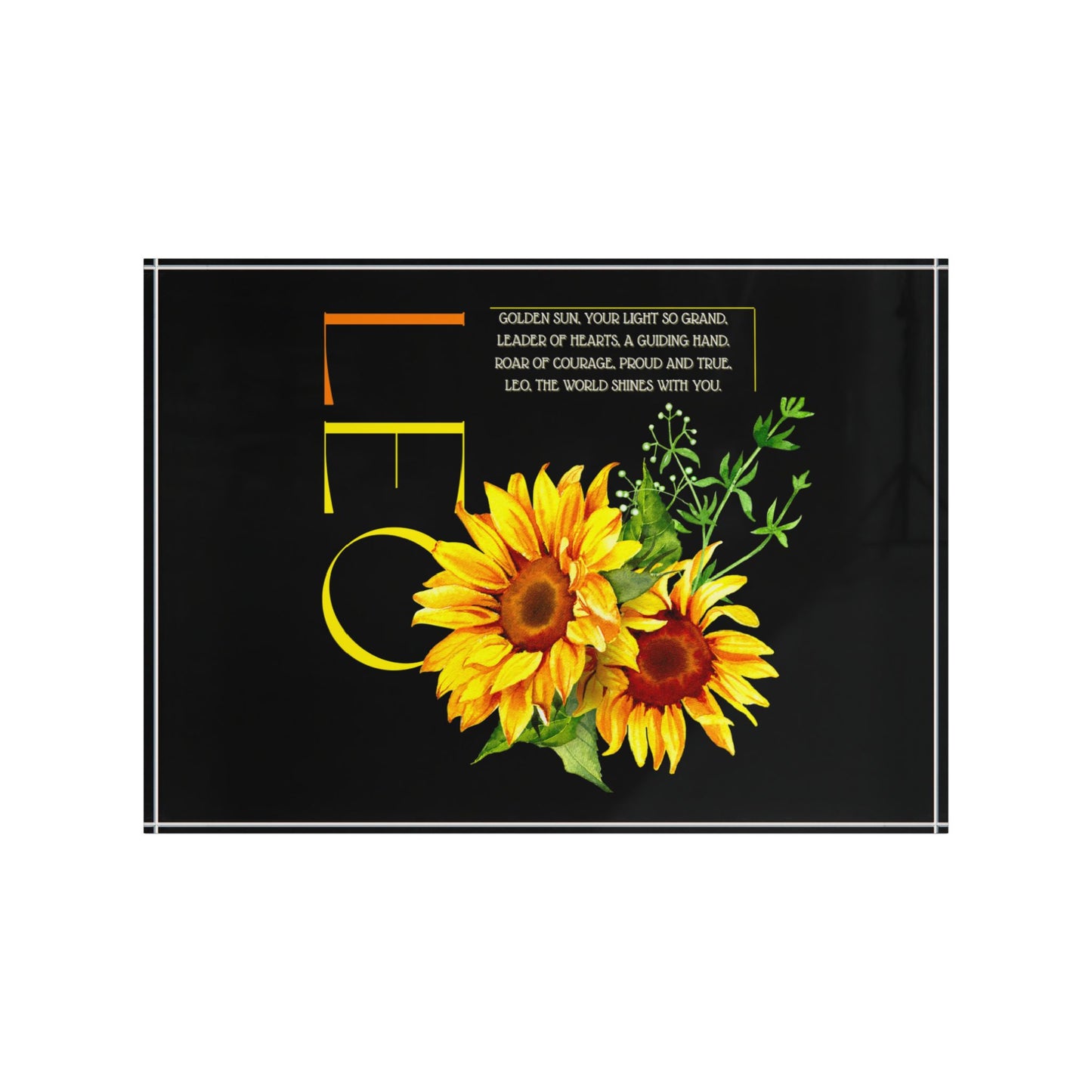 Leo Sunflowers, Photo Block (Black)