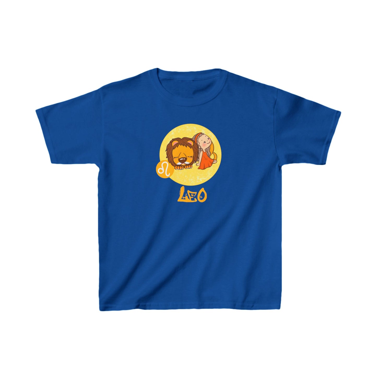 Leo Chibi Girl & Lion, Kids Heavy Cotton™ Tee