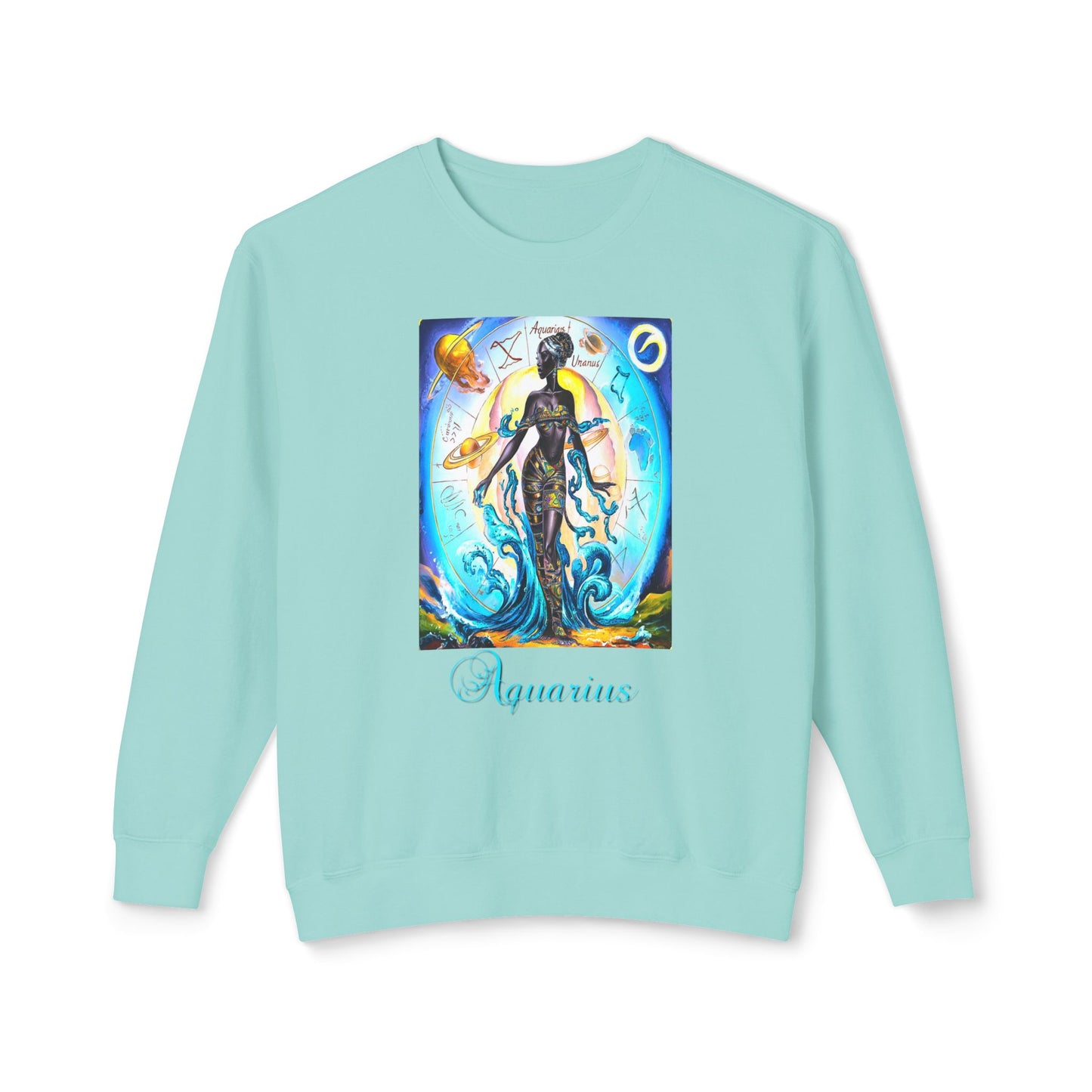 Aquarius, Unisex Lightweight Crewneck Sweatshirt