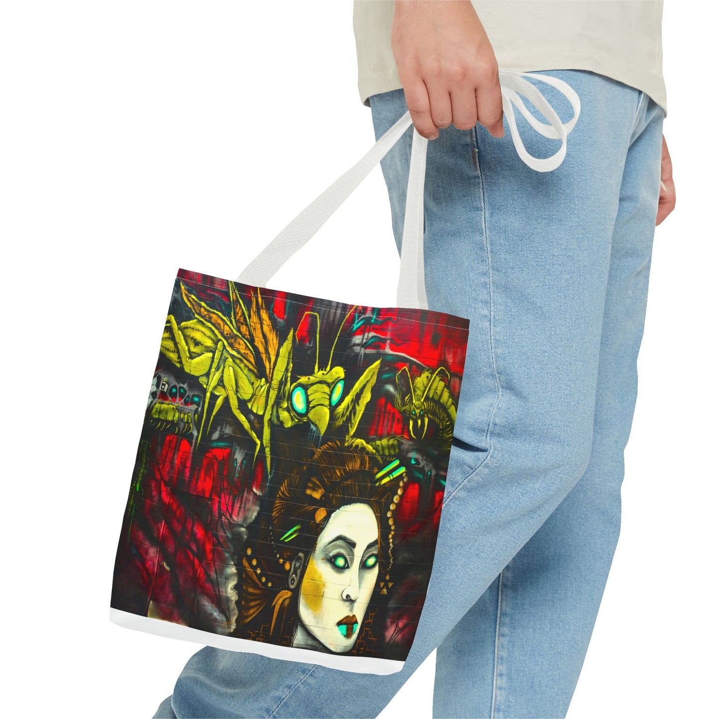 Alien Grasshopper Tote Bag, 3 Sizes