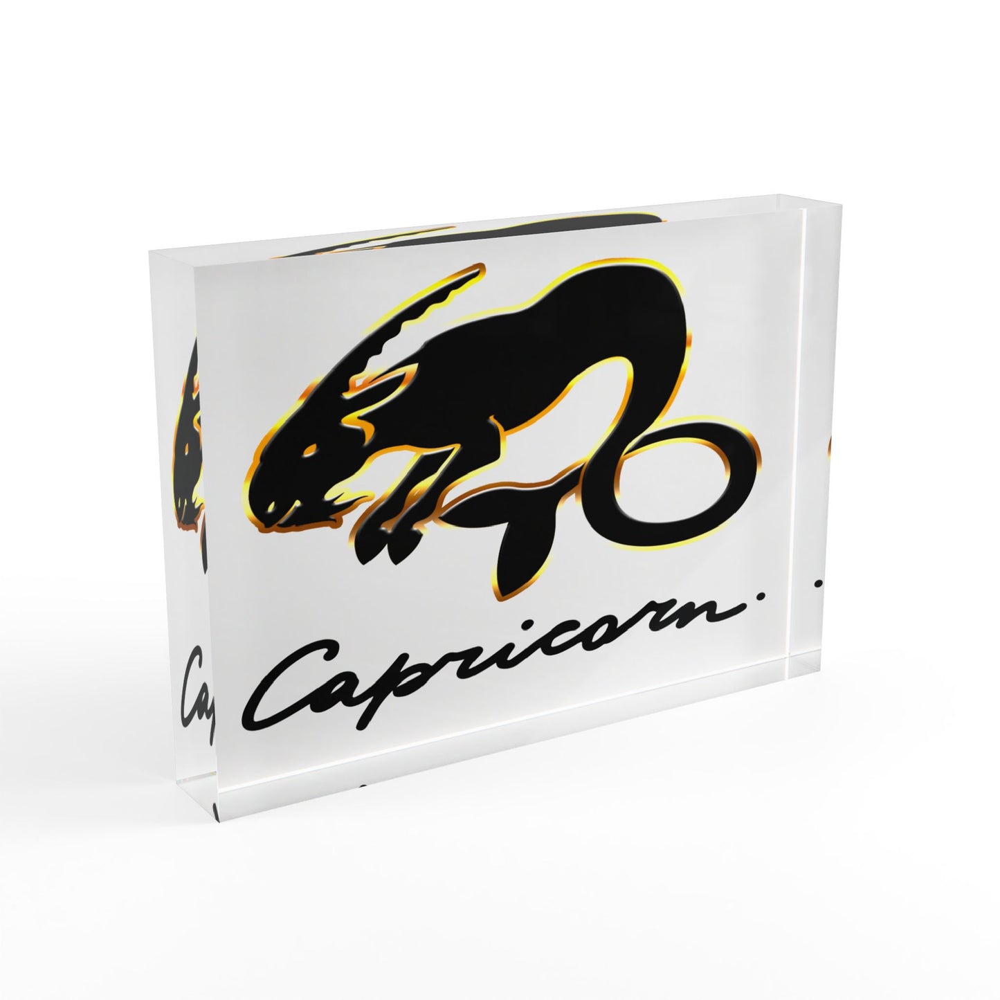 Capricorn Goat, Photo Block (White)