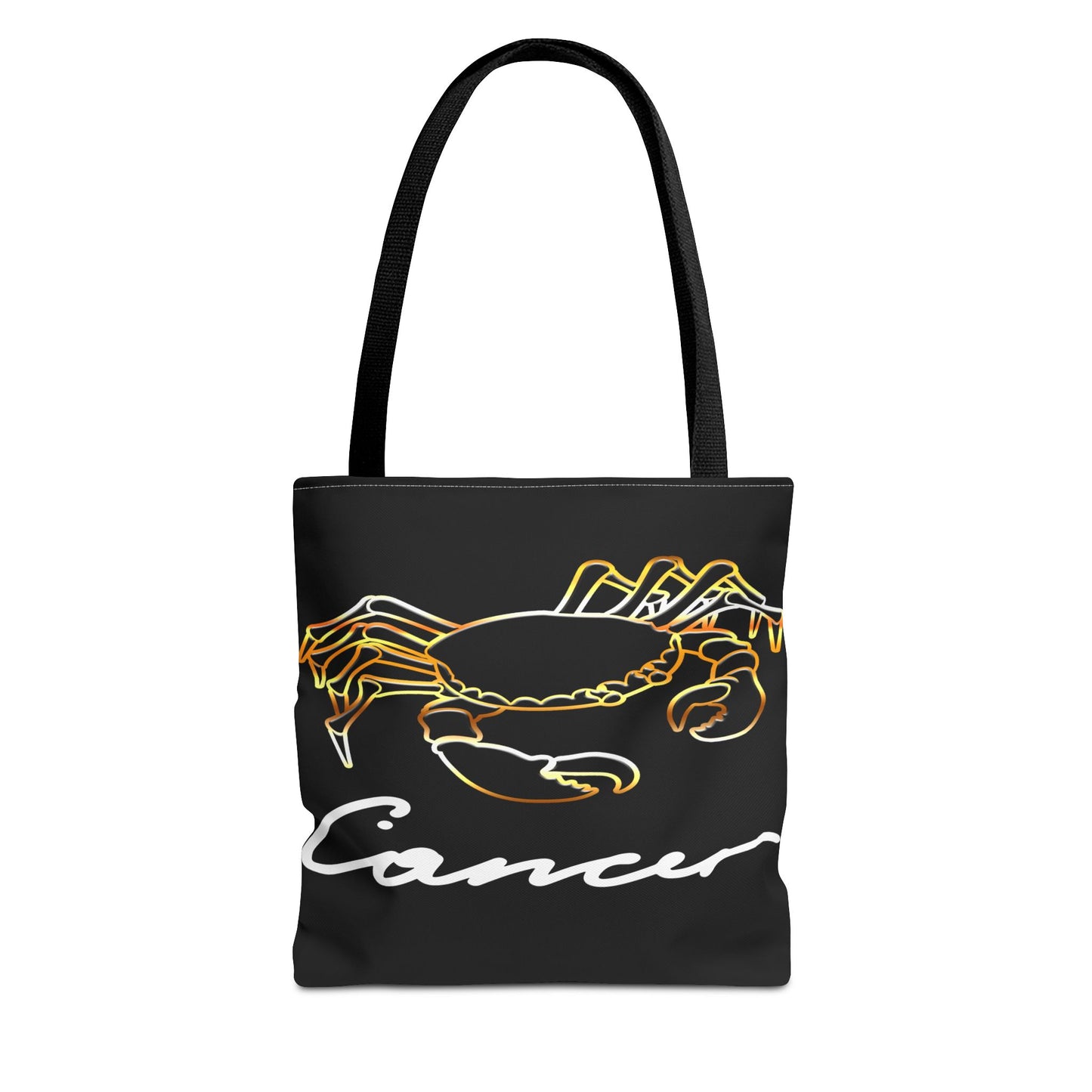 Cancer Crab Black Tote Bag, 3 Sizes