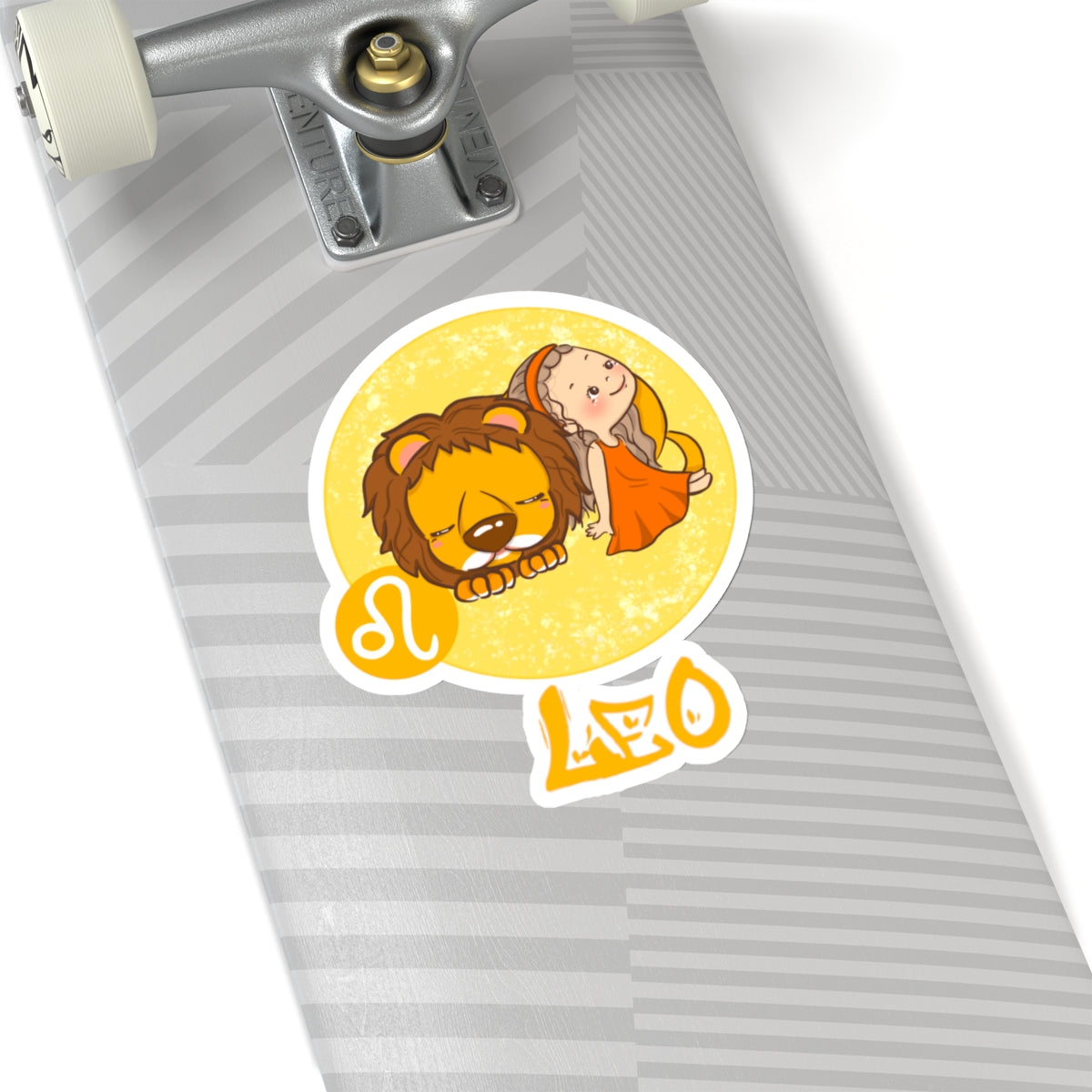 Leo Chibi Girl & Lion, Kiss-Cut Stickers