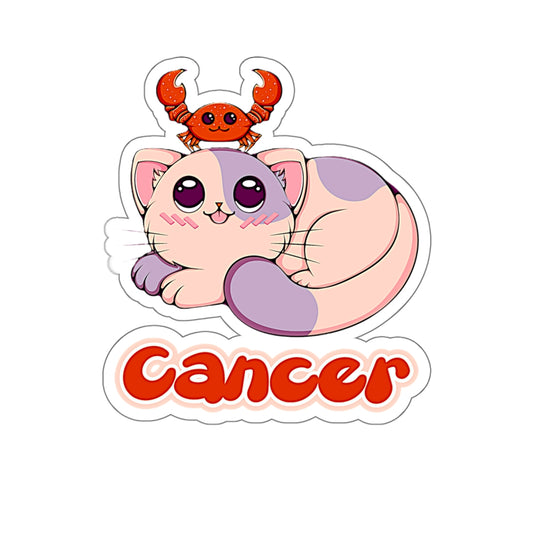 Cancer Anime Cat, Kiss-Cut Stickers