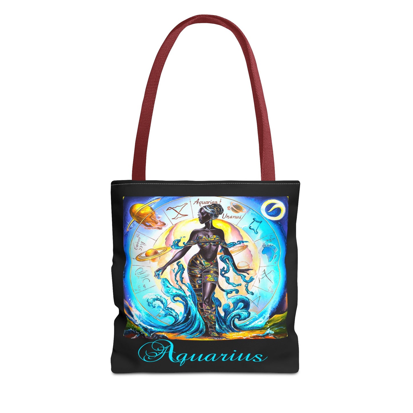 Aquarius Black Tote Bag, 3 Sizes