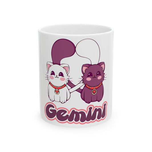 Gemini Anime Cat Ceramic Mug, (11oz, 15oz)