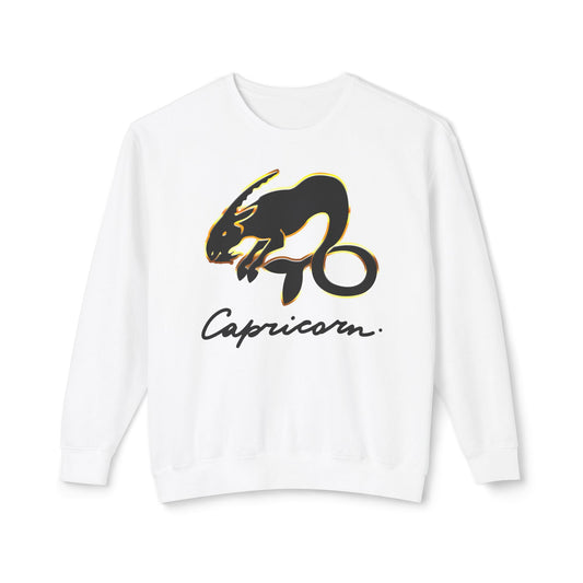 Capricorn Goat, Unisex Lightweight Crewneck Sweatshirt