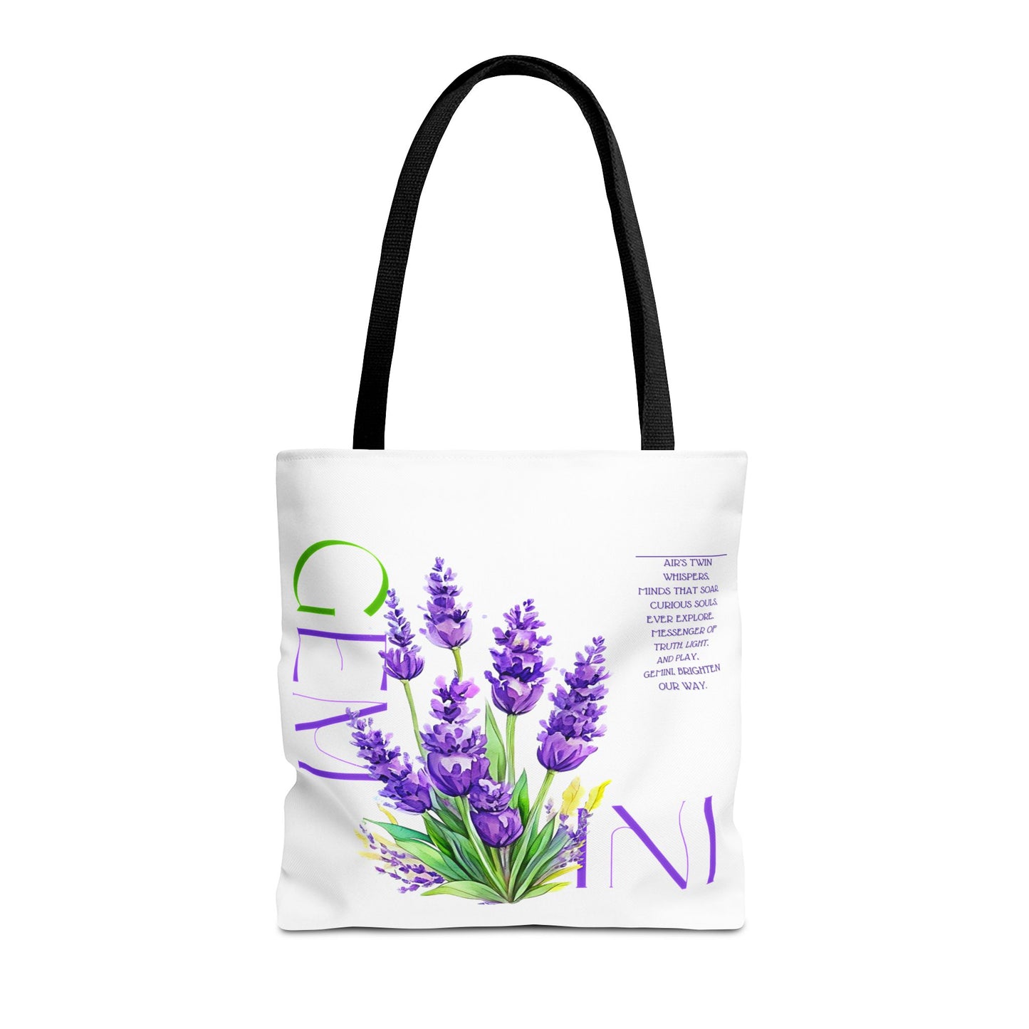 Gemini Lavender White Tote Bag, 3 Sizes