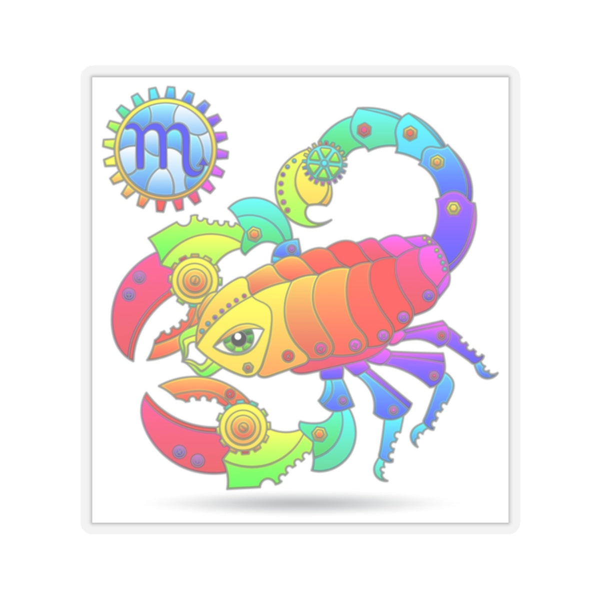 Scorpio Rainbow Steampunk, Kiss-Cut Stickers