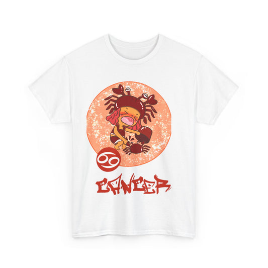 Cancer Chibi Girl & Crab, Unisex Heavy Cotton Tee