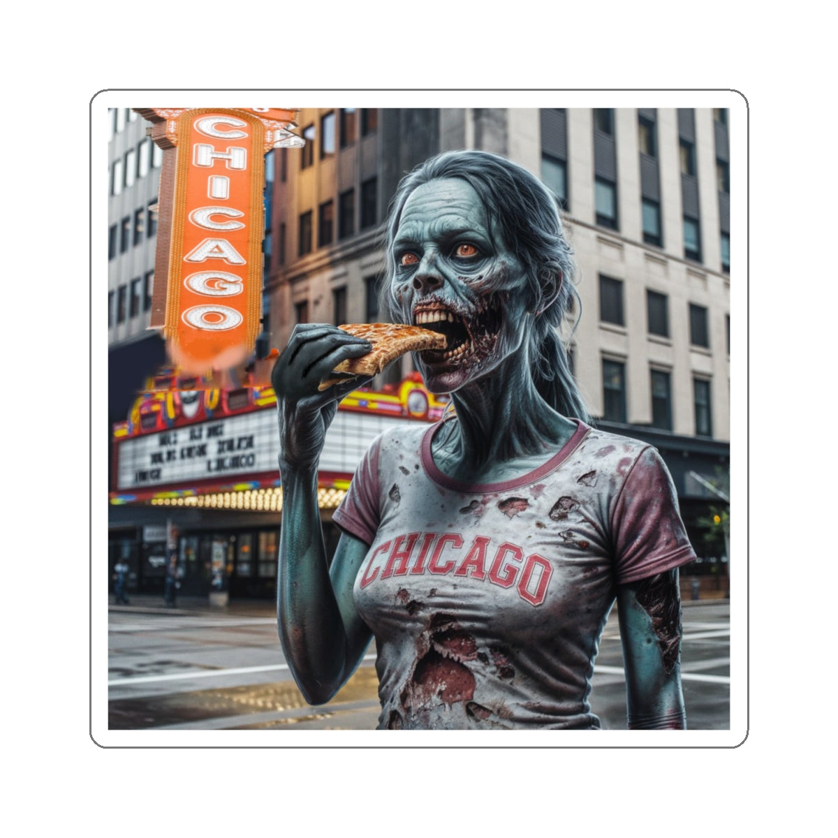 Chicago Halloween Zombie, Kiss-Cut Stickers