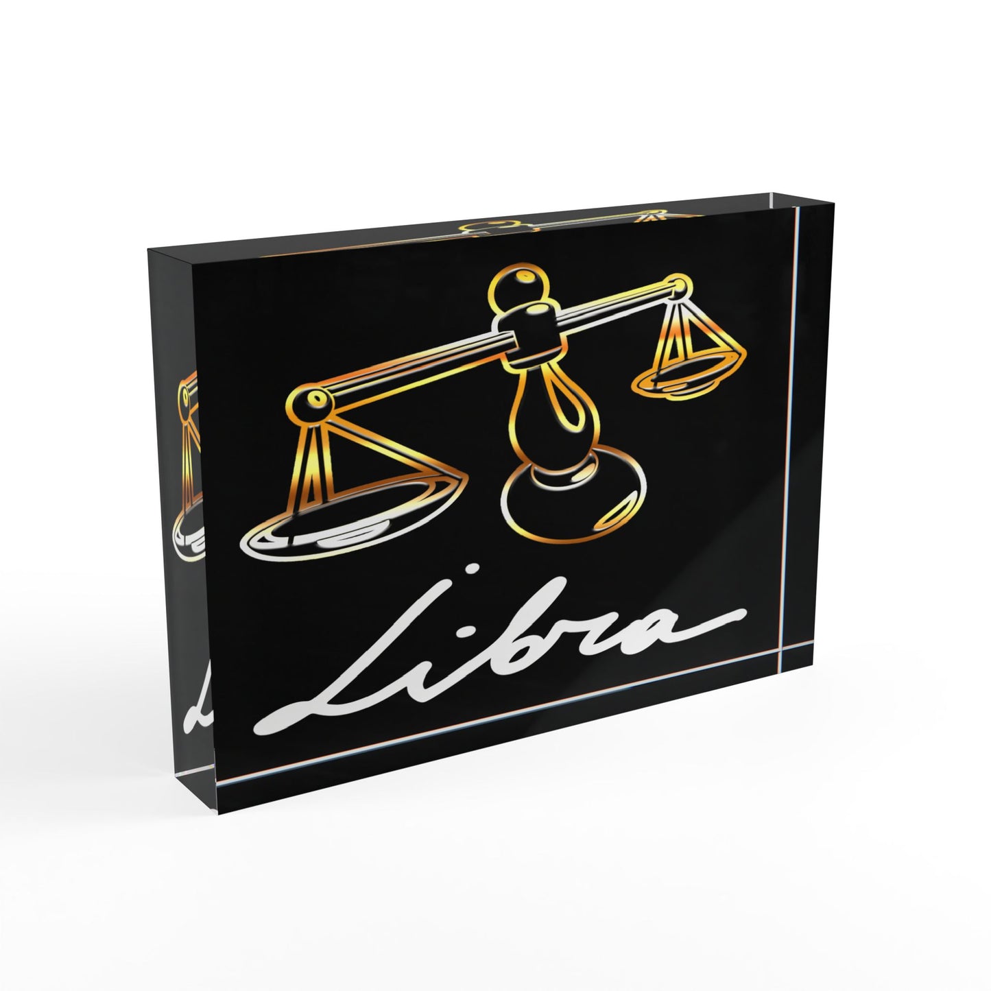 Libra Scales Photo Block, Black