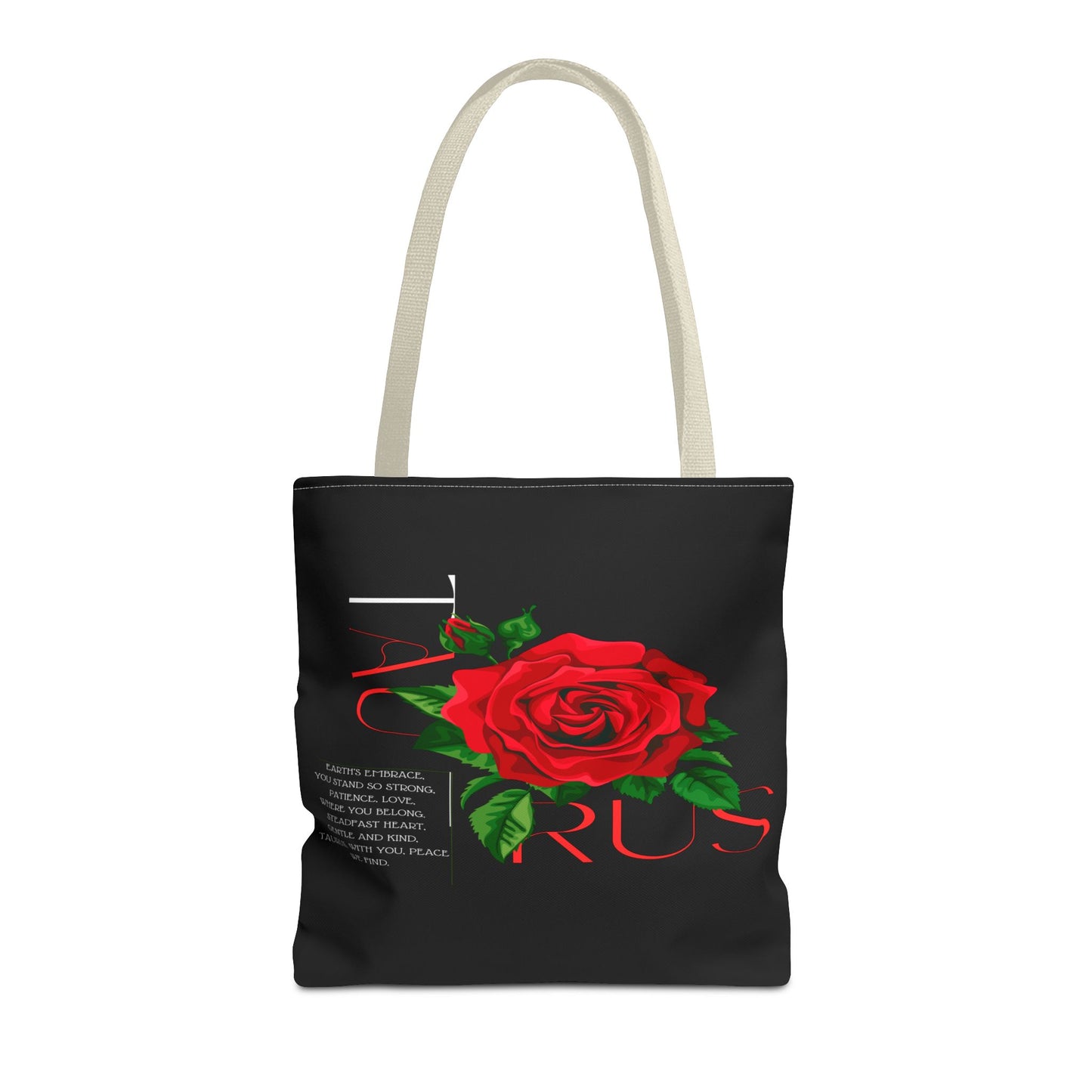 Taurus Rose Black Tote Bag, 3 Sizes