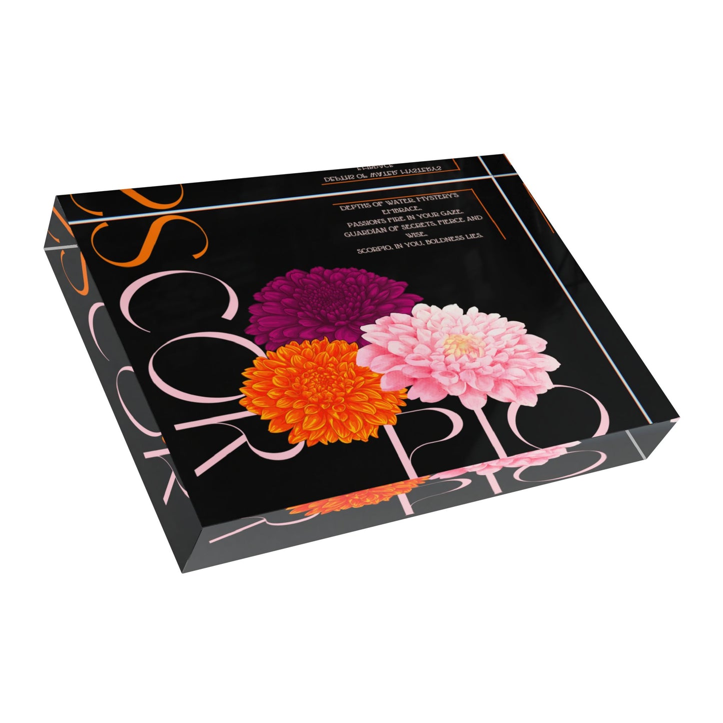 Scorpio Chrysanthemums, Photo Block (Black)