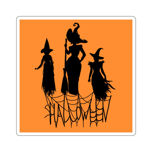 Orange & Black Halloween Witches, Kiss-Cut Stickers