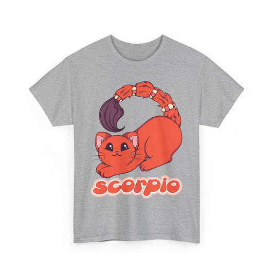 Scorpio Anime Cat, Unisex Heavy Cotton Tee