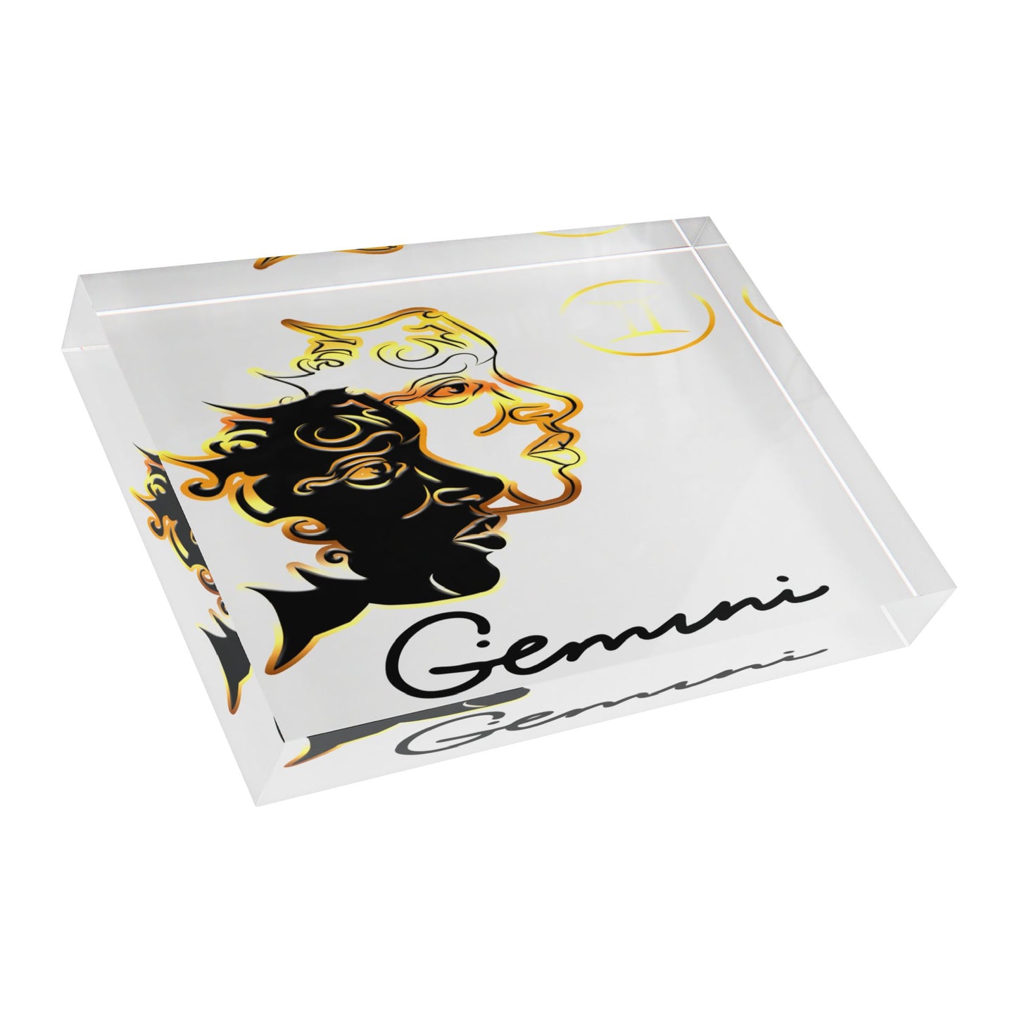 Gemini Twins Photo Block, White