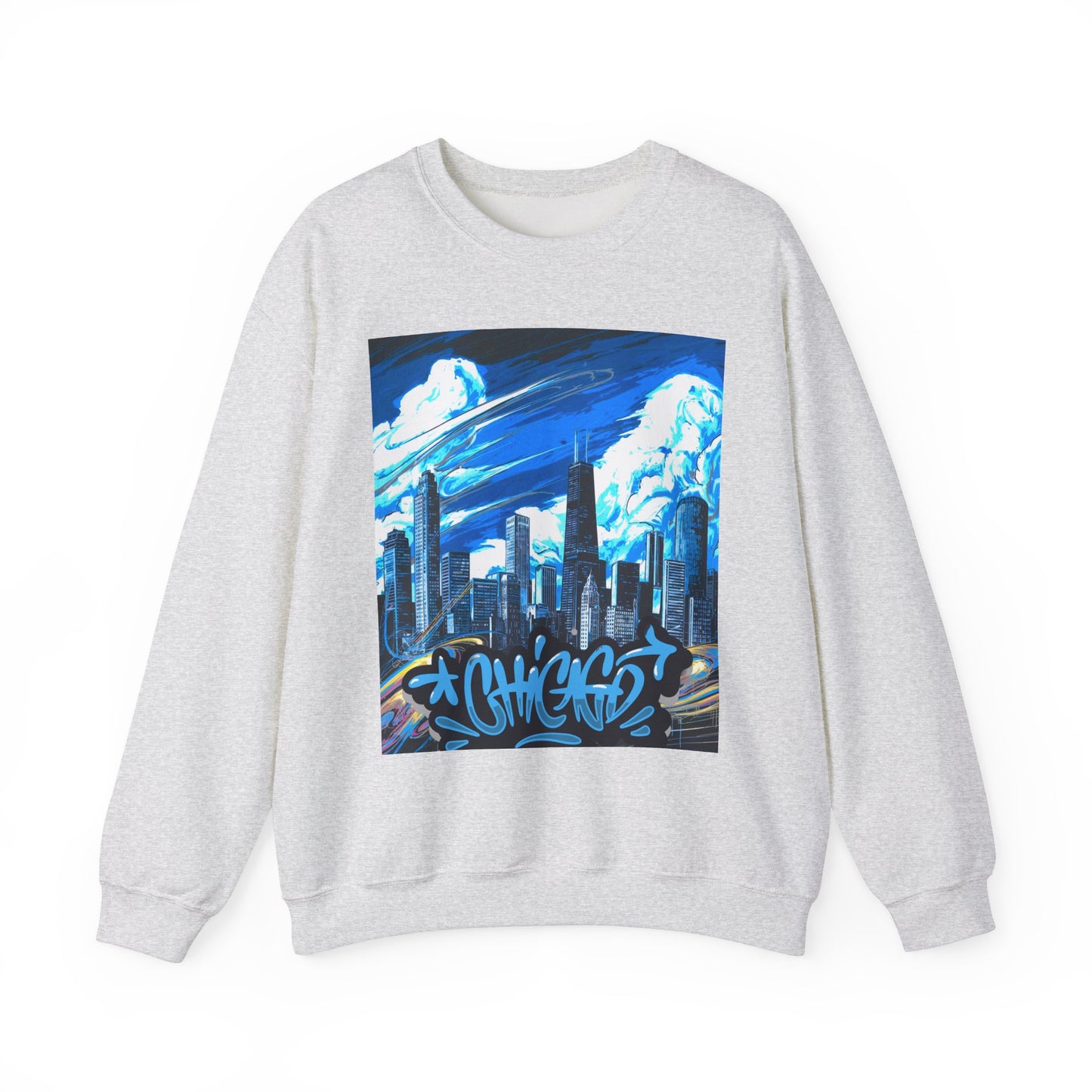 Chicago Graffiti Skyline, Unisex Heavy Blend™ Crewneck Sweatshirt