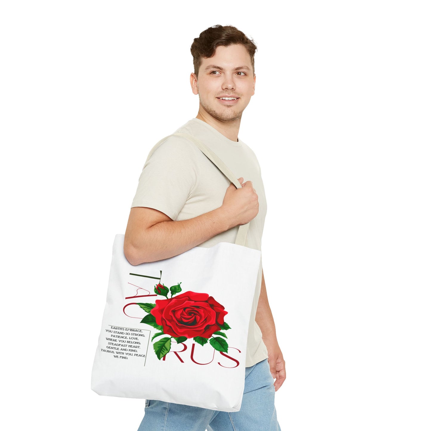 Taurus Rose White Tote Bag, 3 Sizes