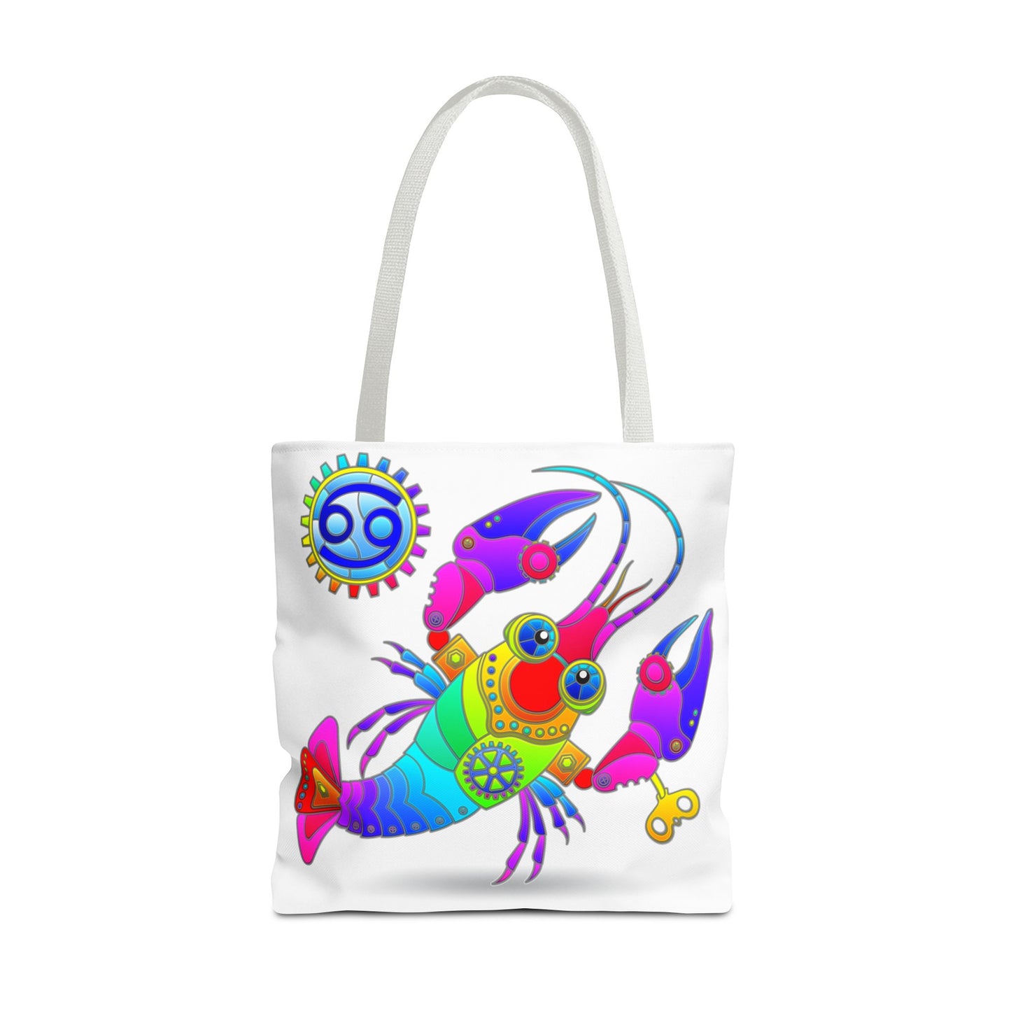 Cancer Rainbow Steampunk, White Tote Bag