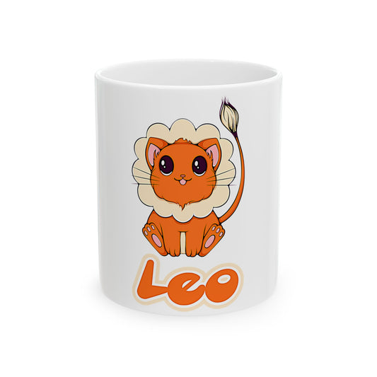 Leo Anime Cat Ceramic Mug, (11oz, 15oz)