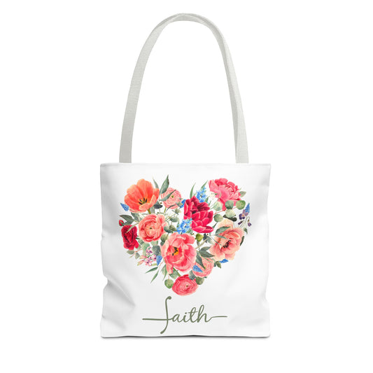 Faith Garden Tote Bag (White), 3 Sizes