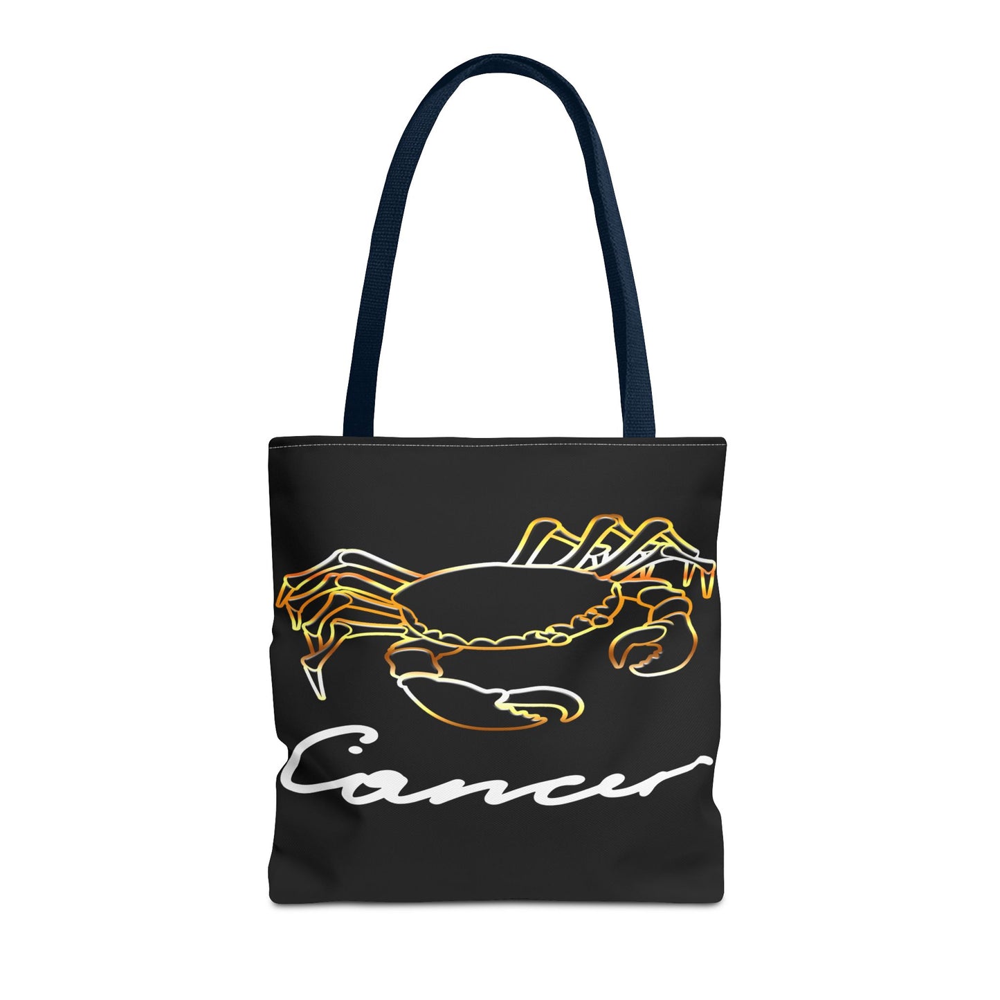 Cancer Crab Black Tote Bag, 3 Sizes