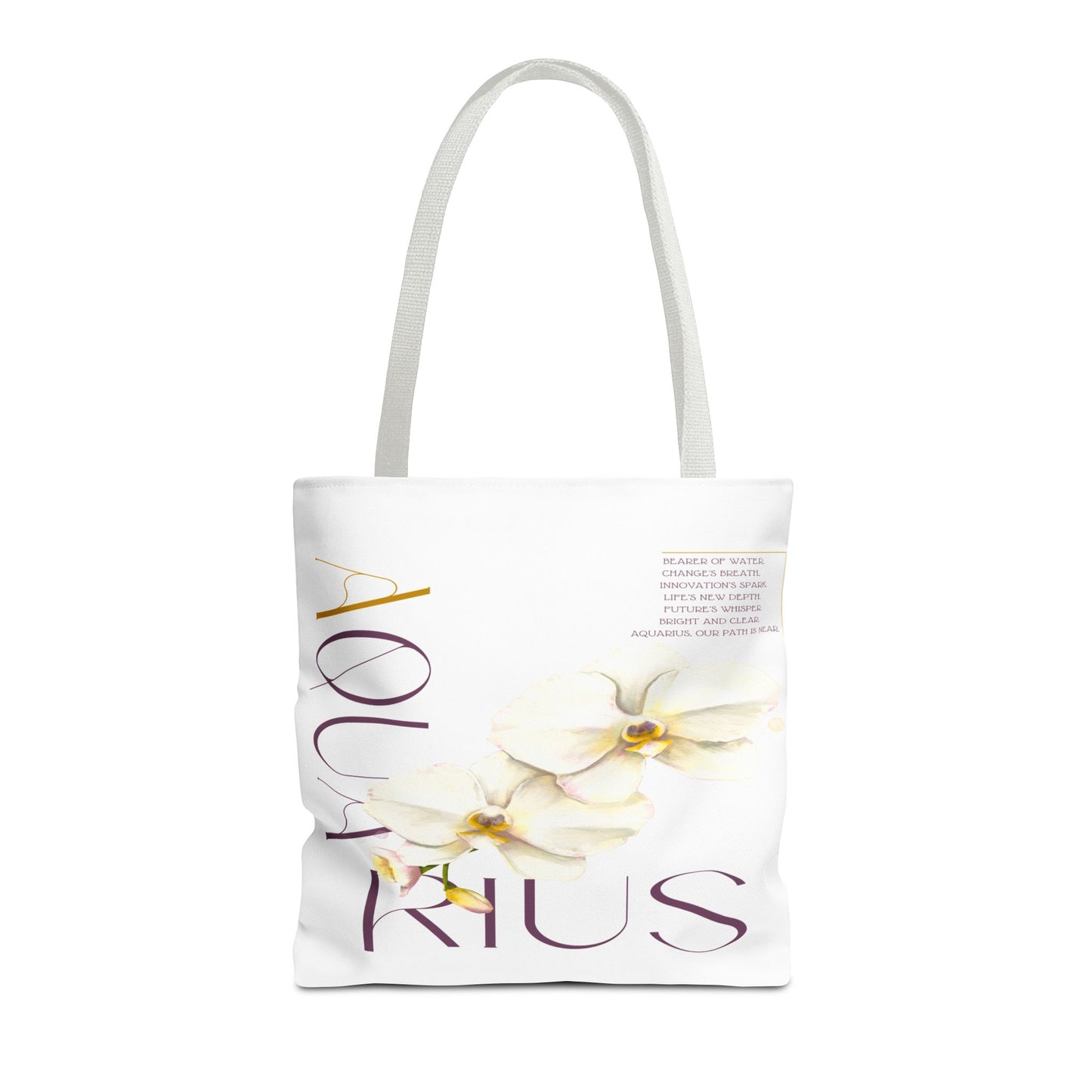 Aquarius Orchids White Tote Bag, 3 Sizes