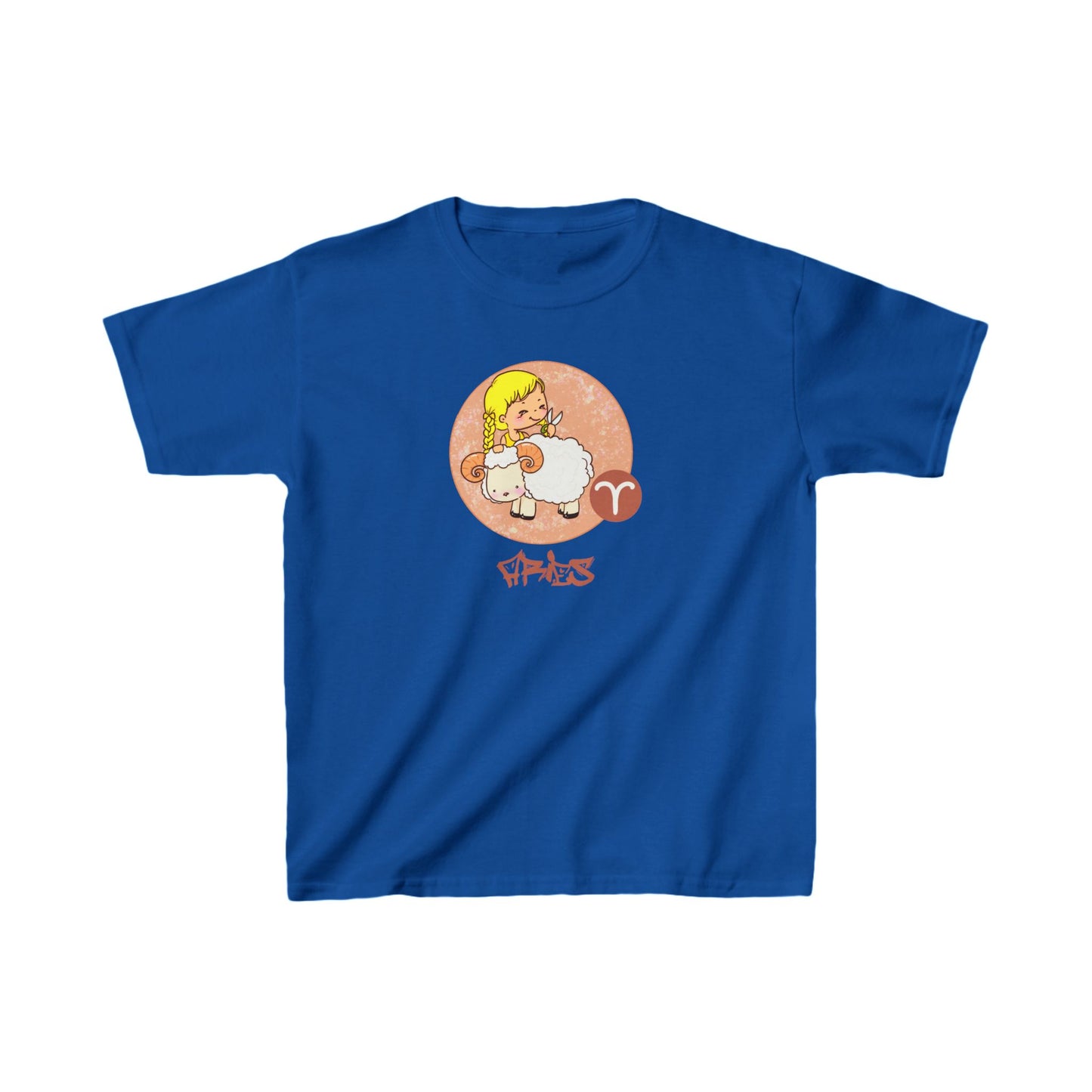 Aries Chibi Girl & Ram, Kids Heavy Cotton™ Tee