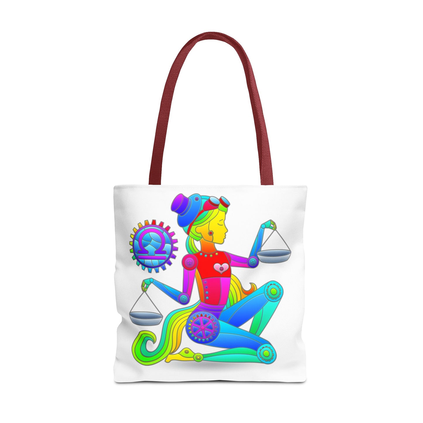 Libra Rainbow Steampunk, White Tote Bag