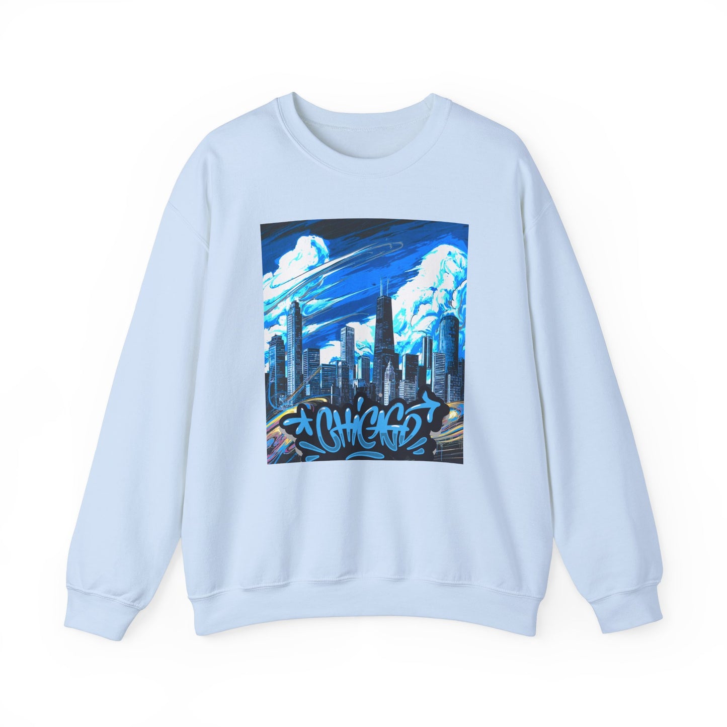 Chicago Graffiti Skyline, Unisex Heavy Blend™ Crewneck Sweatshirt