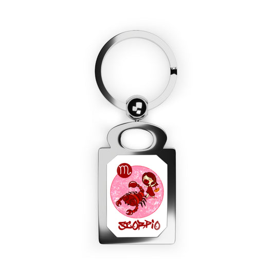 Scorpio Chibi Girl & Scorpion, Rectangle Photo Keyring