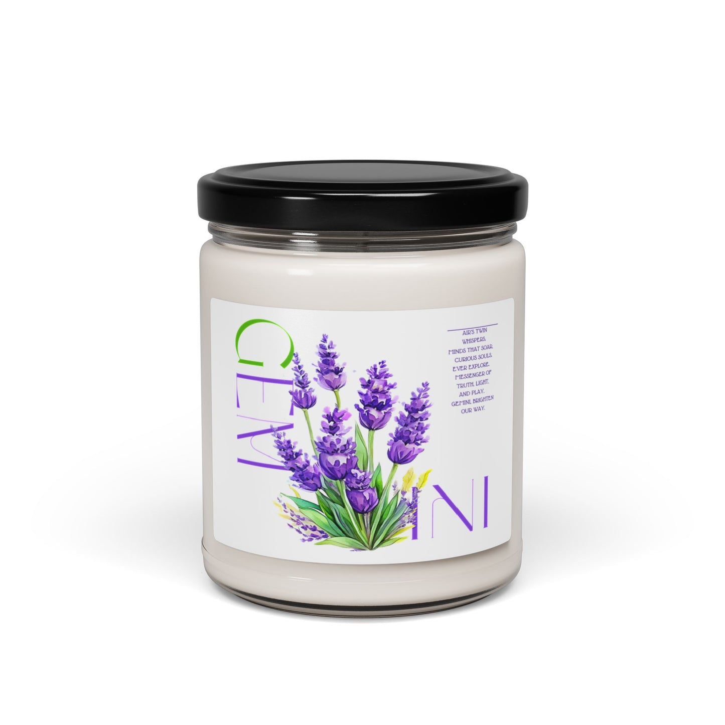 Gemini Lavender White Soy Candle, 10 Scents